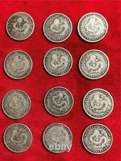 12 Pieces China/kwangtung 1890-1908 10 Cents Dragon Y-200 Circulated Lot