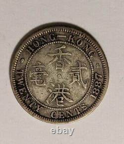 1887 Hong Kong 20 Cent Pc Silver Circulated