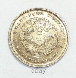 1890-1908 CHINA Kwangtung Province Silver 10 Cents ALMOST UNCIRCULATED