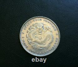 1890 1908 China Kwang Tung 20 Cents Silver Coin BU