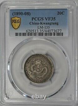 1890 China Kwangtung 20 Cent PCGS VF35 Y#201