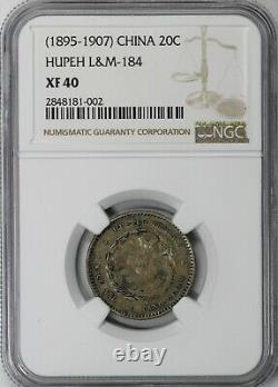 1895 China Hupeh Silver 20 Cent Y-125.1 NGC XF40