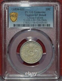 1896-03 China Silver Coin 20 Cents Fukien Dragon LM-296 Dots PCGS XF Detail