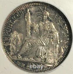 1898 A French Indo-China 10 Cent Silver == AU-50 NCG == FREE SHIPPING
