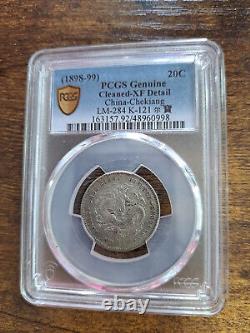 1898 CHINA CHEKIANG 20 Cent silver Coin PCGS XF