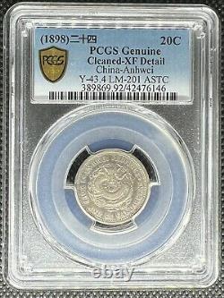 1898 China Anhwei 20c 20 Cents Silver Coin Y-43.4 Lm-201 Astc Pcgs Xf-details