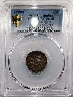 1900 China Kiangnan Silver 10 Cents, PCGS XF Detail, Toned