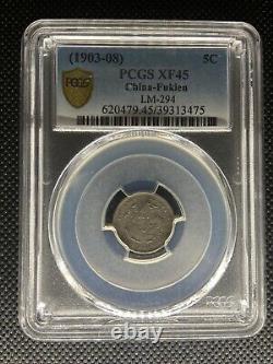 1903-08 China Fukien 3.6 Candareens 5 Cents Silver Coin Lm-294 Pcgs Xf-45