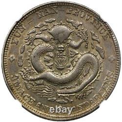 1909-11 China / Yunnan 50c Silver Coin Lm-426 Ngc Au55