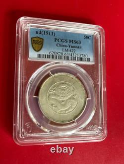 1911 50 Cents Pcgs Ms 63 China Yunnan Lm-422