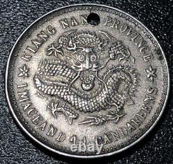 1911 CHINA Kiangnan 1 Mace and 4.4 Candareens 20 Cents Xuantong Rare Silver Coin