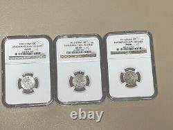 1913 China? Kwangtung 10-C Cent NGC AU 58? NICE LUSTER? Lot Of 6 Coins
