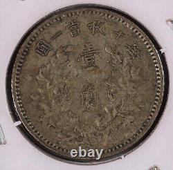 1914 Year 3 Chinese Republic 10 Cents Yuan Shih Kai Fat Man Silver Coin