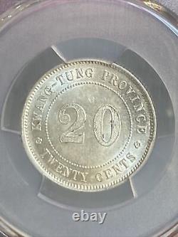 1920(9)China Kwangtung 20Cents PCGS MS62 2 9 Sliver Coin. (#409)