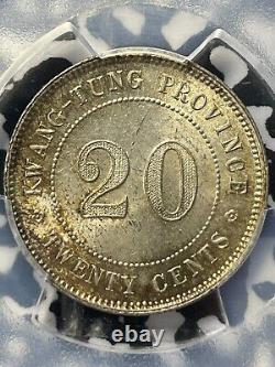 (1920) China Kwangtung 20 Cents PCGS MS63 Lot#G4139 Silver! LM-150, K-729