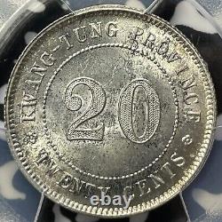(1920) China Kwangtung 20 Cents PCGS MS64 Lot#G5151 Silver! Choice UNC! LM-150