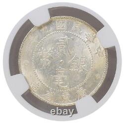 1920 L&M-150 20C China Kwangtung Mint 20 Cents Silver NGC MS63 Coin