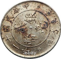 1922 CHINA Kwangtung Province Silver 20 Cents CHINESE Antique Coin i71909