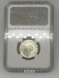 1922 China Kwangtung 20-C Cent NGC MS 63 -SUPERB LUSTER