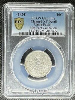 1924 China Fukien 20 Cents 20c Silver Coin Pcgs Xf-detail Mas Fera Collection