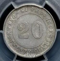 1925 china kwangsi 20 cents silver coin PCGS AU53