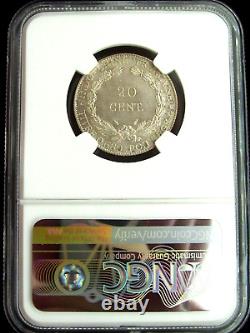 1937 French Indo China 20 Cent NGC MS64