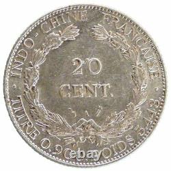 #21072 FRENCH INDO-CHINA, 20 Cents, 1885, Paris, KM #3, AU(55-58), Silver