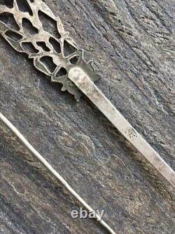 2 antique 19th cent Chinese silver hairpin with enamel