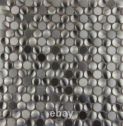 3D penny round stainless steel metal mosaic tile kitchen backsplash decorative
