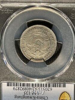 489 1890-08 China Kwangtung Silver 20 Cents LM-135 PCGS AU Details Cleaned