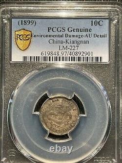 495 scarce China 1899 Kiangnan 20 Cents LM-227. PCGS AU Details