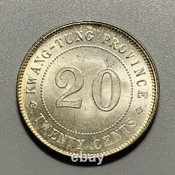 BU 1922 (Yr 11) China Republic Kwangtung 20 Cents Silver Coin