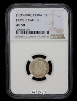 CHINA 1895. Hupeh. 10 Cents Silver Coin. NGC AU 58