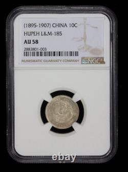 CHINA 1895. Hupeh. 10 Cents Silver Coin. NGC AU 58