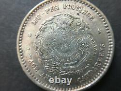CHINA 1895. Hupeh Silver Coin 1 Mace 4.4 Candareens (20 Cents)