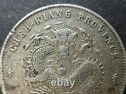 China 1898 Empire Silver Coin CheKiang 10 Cent 10C Y-52.4 LM-28