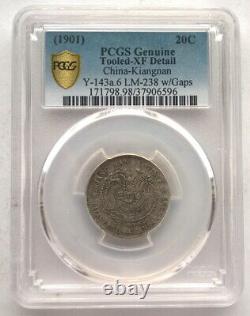 China 1901 Kiangnan Dragon 20 Cents PCGS Silver Coin