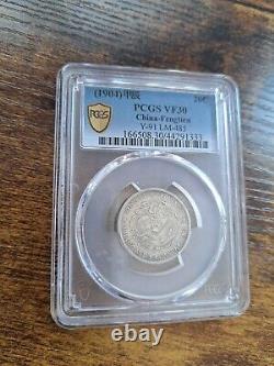China 1904 Silver Coin Fengtien 20 Cent Fungtien. Rare PCGS VF 30