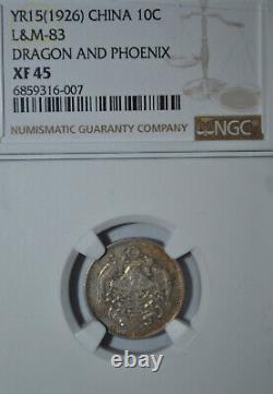 China 1926 10 Cent Silver Coin LM-83 NGC EF 45