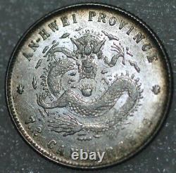China Anhwei Province 7.2 Candareens 10 Cents Year 24 (1898) silver (3517)