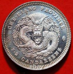 China Chekiang 7.2 candareens 10 cents Pn5 ND 1902 Silver 2334
