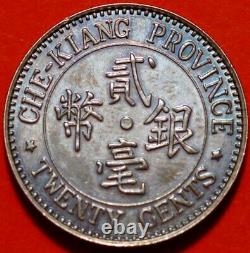 China Chekiang Province Y#372 20 cents year 12 (1924) Silver coin 2237