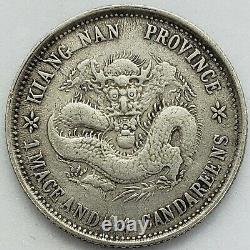 China Empire Kiangnan 1899 20C Cents Dragon Silver Coin Scarce
