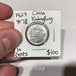 China Kwangtung 1929 10 Cents Unc