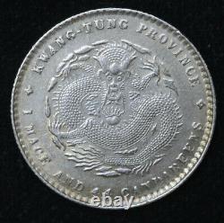 China-Kwangtung 20 Cents (1909-11) UNC BU silver Y#205 Hsuan-T ung Dragon
