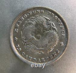 China-Kwangtung Prov. 1890-1908 ND10 Cent 82% Silver Dragon Coin High Grade