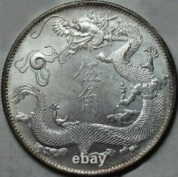 China Qing Dynasty 5 Jiao Xuantong 0.5 Dollar silver coin medal badge 1911