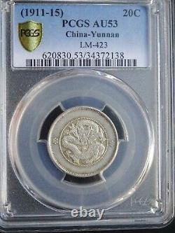 China, Yunnan 20 Cent (1911 15) LM-423, PCGS AU53