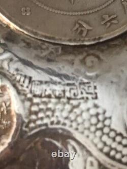 China Yunnan Province 50 Cents Silver World Coin Tray With China Dragon Coins