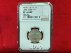 China/kwangsi Yr13(1924) 20 Cents L&m-169 Dot In Center Ngc Unc Details Cleaned